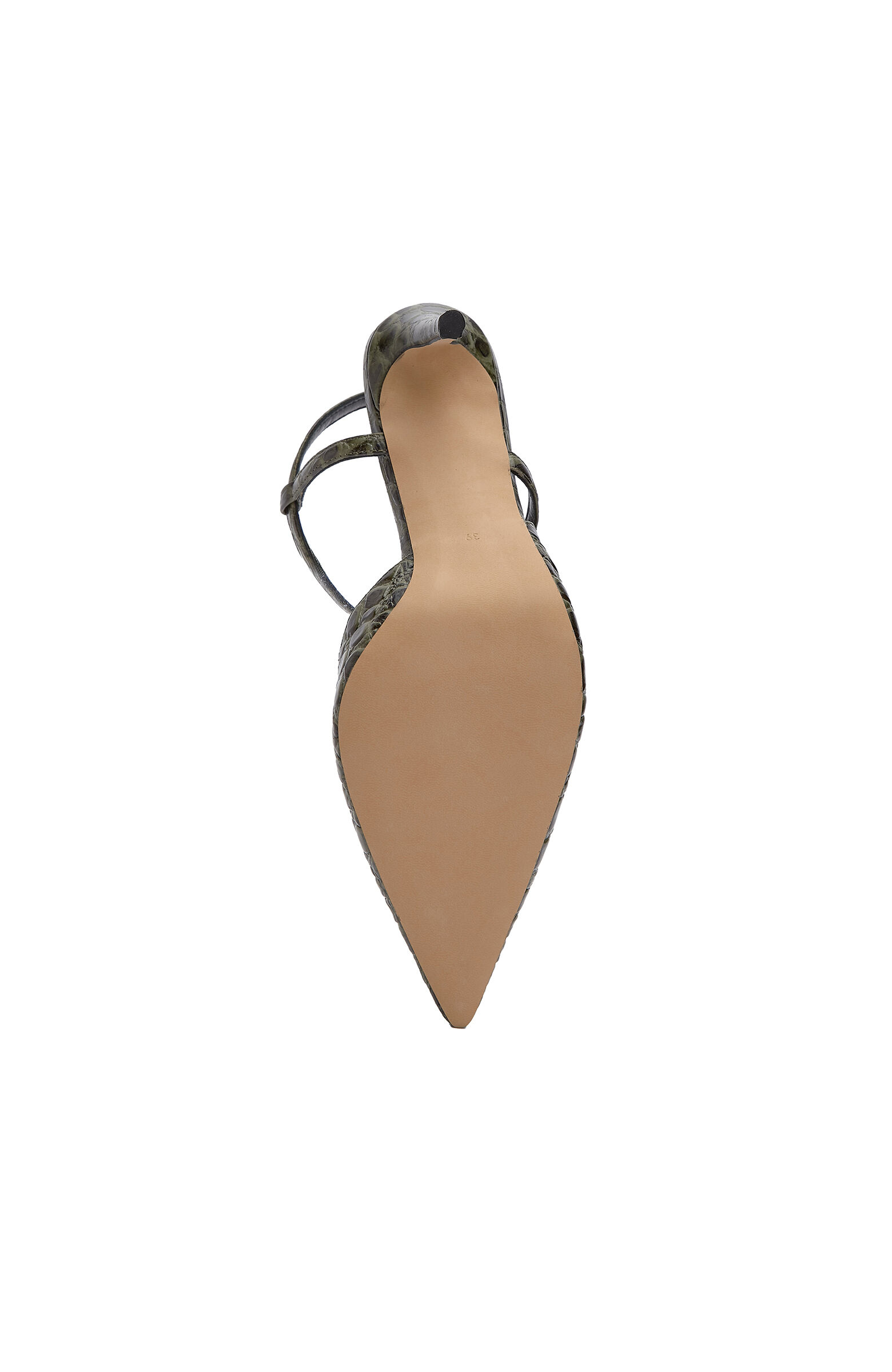 Haki Kroko Detaylı Stiletto
