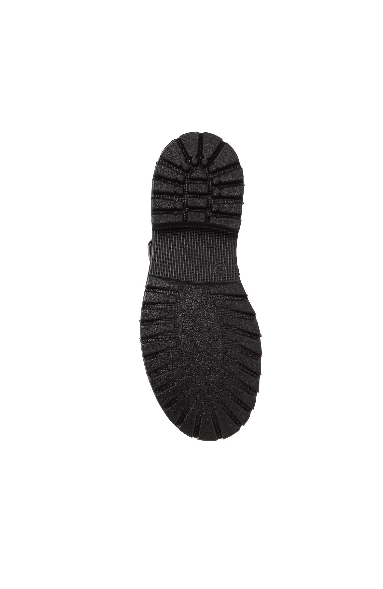 Black Buckle Detailed Women's Leather Boots