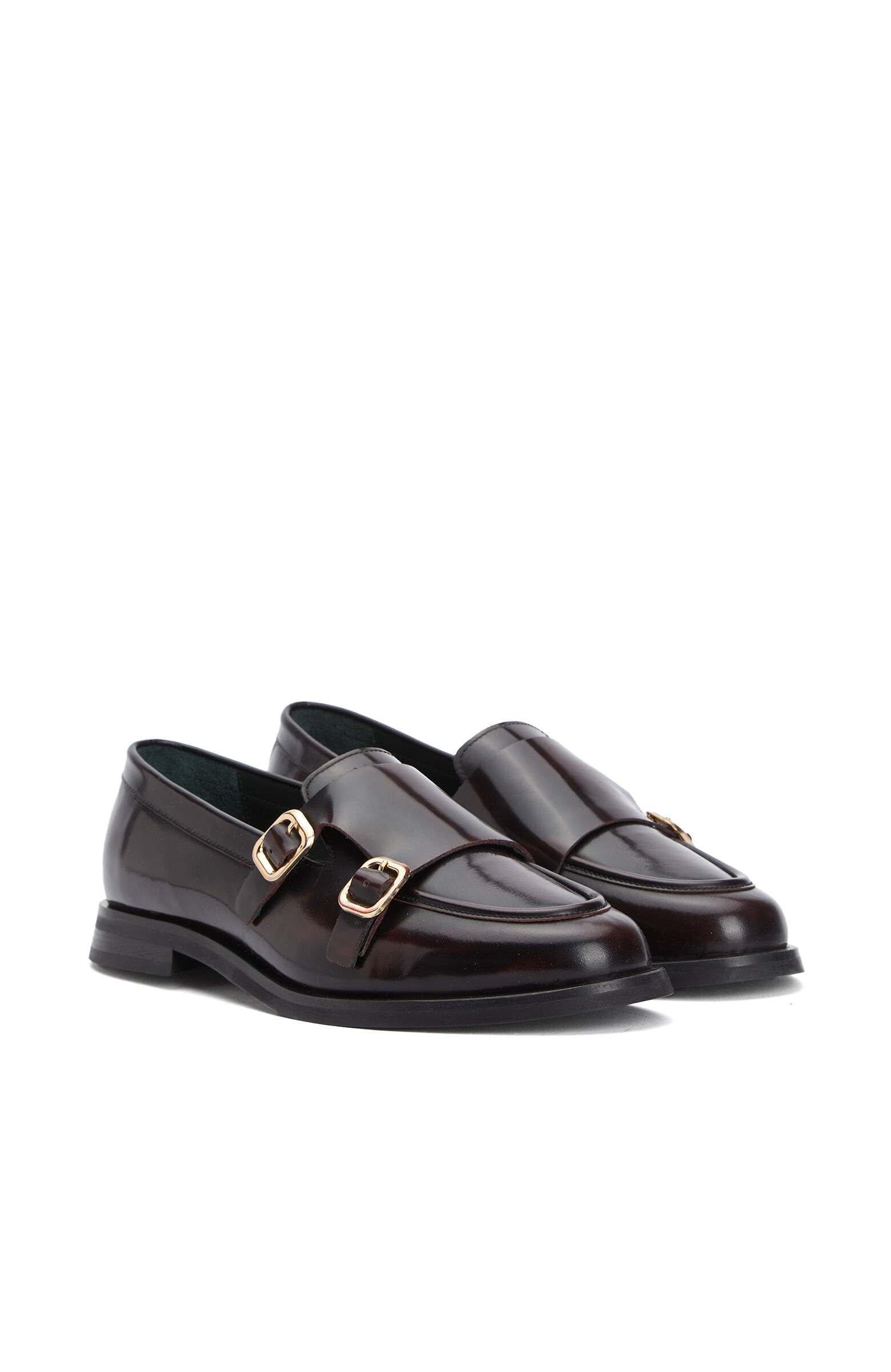 Bordo Toka Detaylı Kadın Deri Loafer