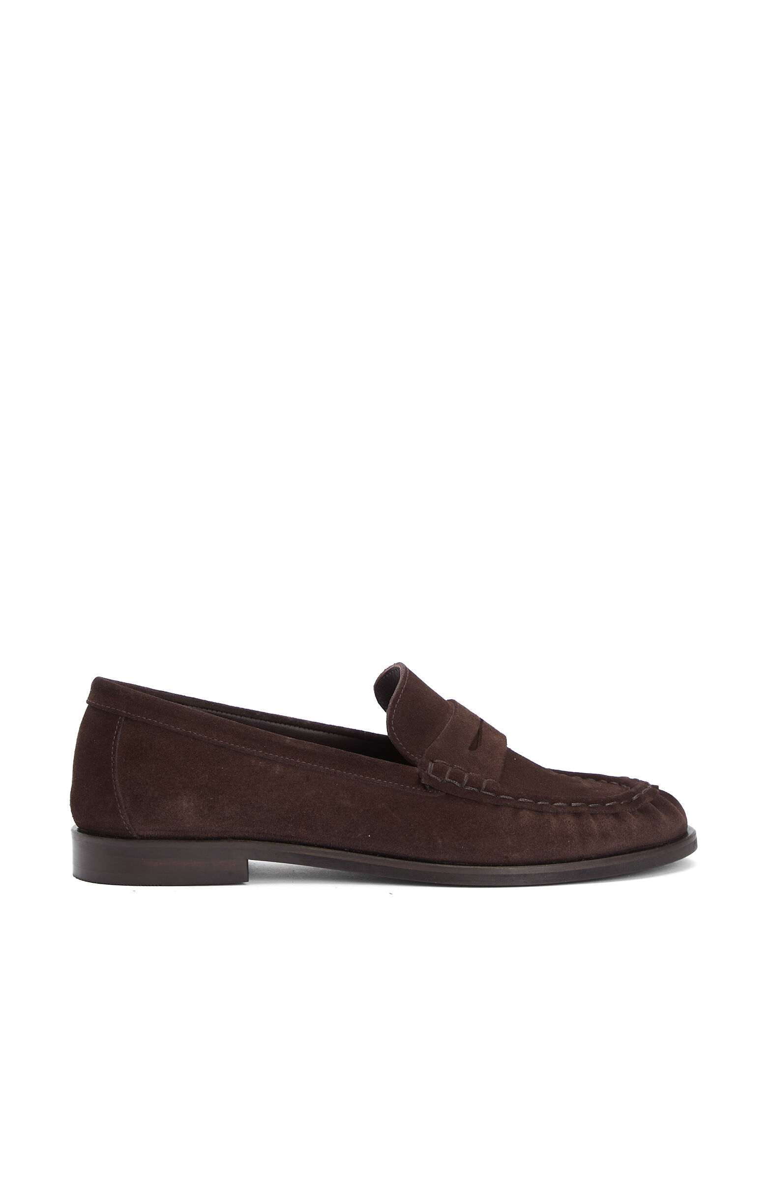 Acı Kahve Bantlı Kadın Süet Loafer