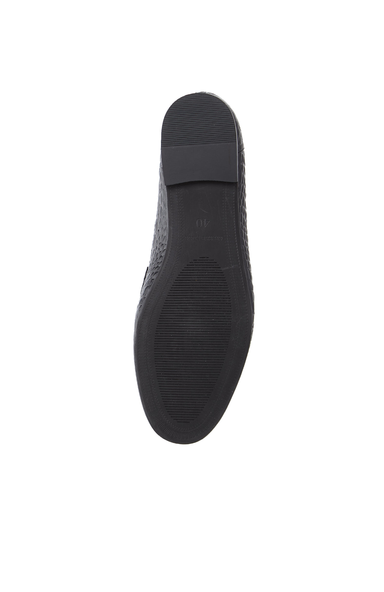 Siyah Toka Detaylı Baskılı Kadın Deri Loafer